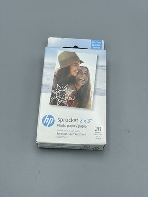 HP Sprocket Zink Photo Paper 2x3'' for HP Sprocket Photo Printers, 20 Sheets