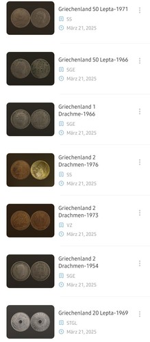 Griechische Drachmen Lepta Sammlung seltener Münzen 1954–1976 Alte Nachlass - Bild 1 von 15