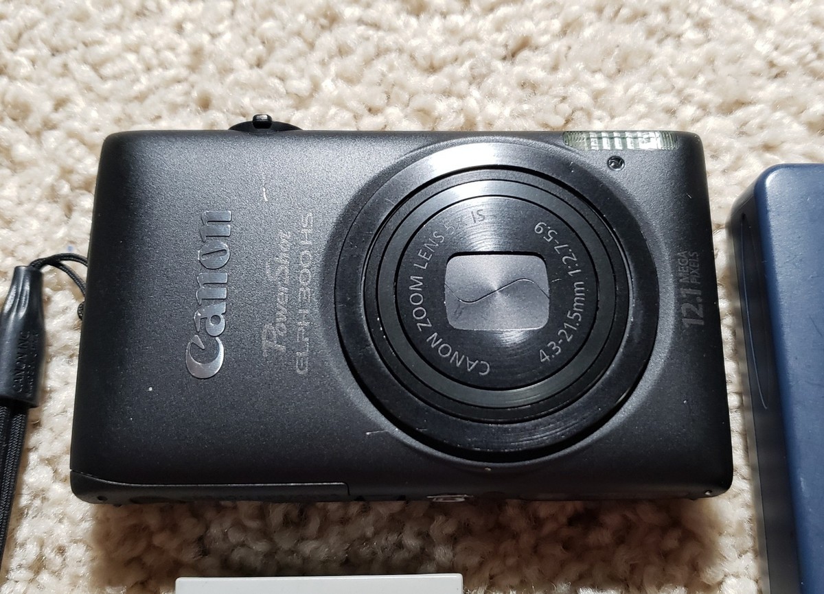 Canon PowerShot ELPH 300 HS Digital Camera 12.1MP Black + Battery