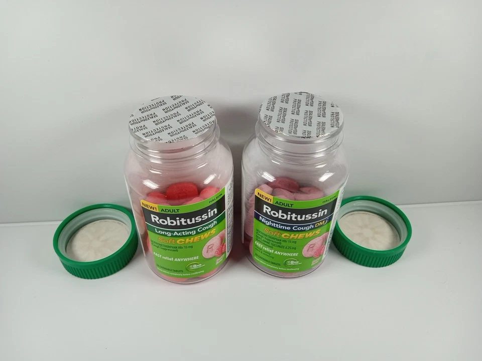 Robitussin мягкое жевательное средство длительного действия от кашля лекарство от простуды ягодный вкус 20 штук - Изображение 4 из 4
