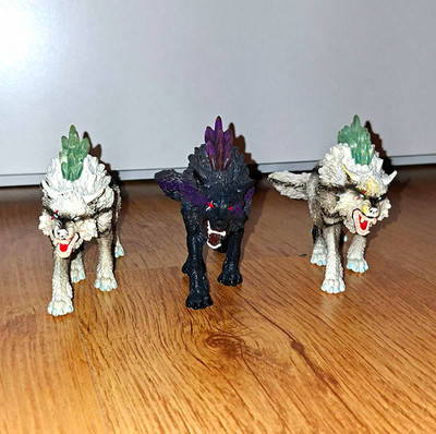 Schleich Eldrador Wolf Set: 2x Schneewolf (42452) + 1x Schattenwolf (42554)