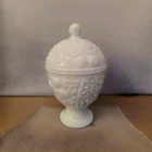 avon milk glass lidded candy dish vintage