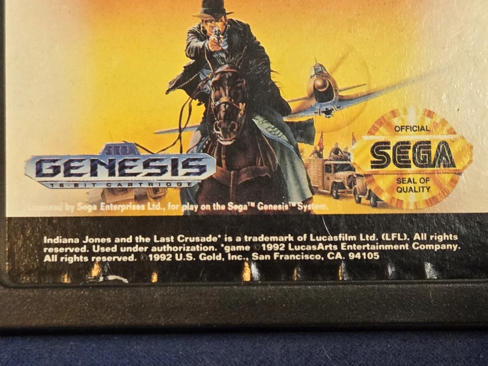 Indiana Jones and the Last Crusade (Sega Genesis, 1992) Video Game Authentic  - Image 2 of 4