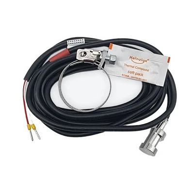 SOLARDIREKT24 Rohranlegefühler PT1000 für Heizung, Aluminium-Prisma, 2,5 m Silikonleitung