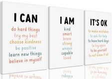 3Pcs Affirmations For Wall Art Nursery Wall Decor Daily Inspirational Quotes ...