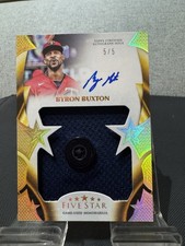 2023 Topps Five Star Byron Buxton Auto Jumbo Relic Button 5/5 #FSJP-BB MEM