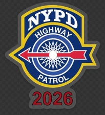 NYPD Highway Courtesy FRONT INSIDE Sticker 2026 Police GOOD AS PBA CARD 2.57x3