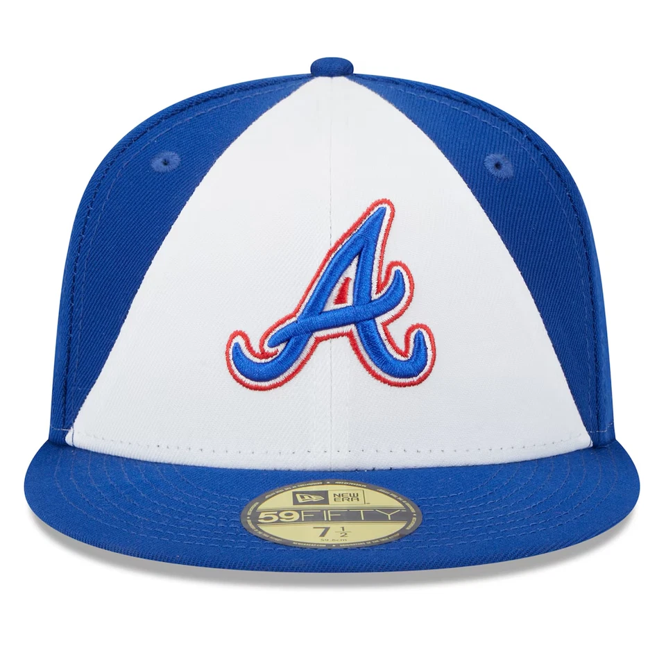 New Era 59FIFTY Atlanta Braves 2023 City Connect Fitted Hat Cap White Royal Blue - Image 2 of 4