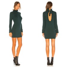 Tularosa May Mock Neck Open Back Green Knit Sweater Dress Size Small