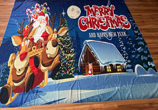 Christmas Banner Santa Claus Delivering Gifts Garage Door Or Wall Hanging 8'x7'