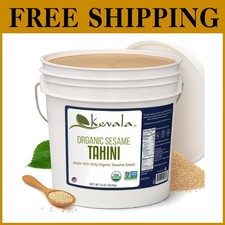 Organic Sesame Tahini Paste - Smooth  Creamy  8 Lb Bucket