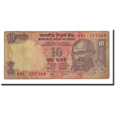 [#167085] Banknote, India, 10 Rupees, 2009, KM:95c, VF(20-25)