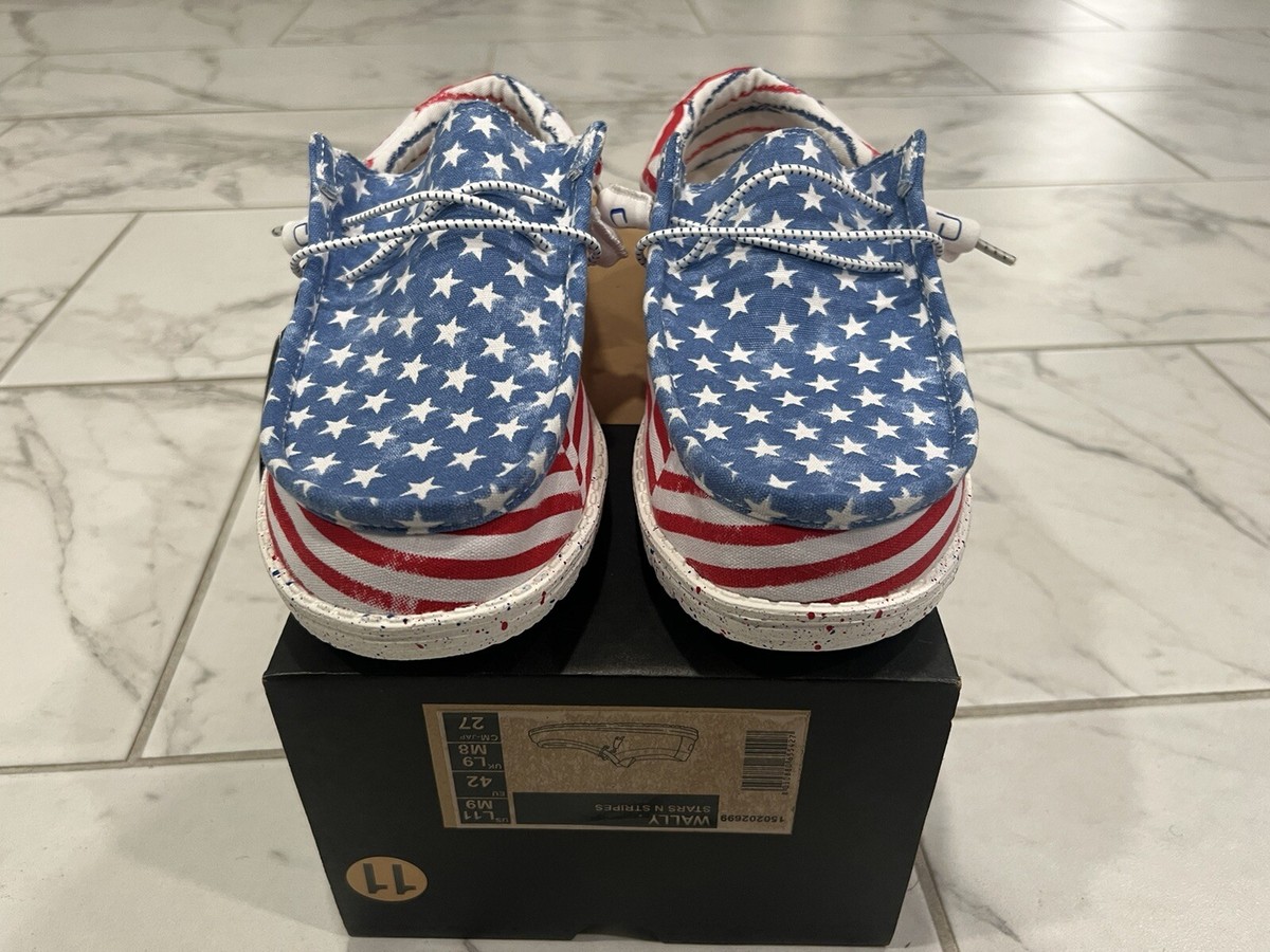 Hey Dude wally patriotic star and stripes Men 9 NWT Hey Dude Wally American Denim Star Shoes main image 3