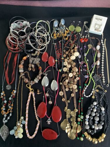 Vintage Women’s Boho Jewelry Lot Necklace Bracelet More Bohemian AS SHOWN LBS805
