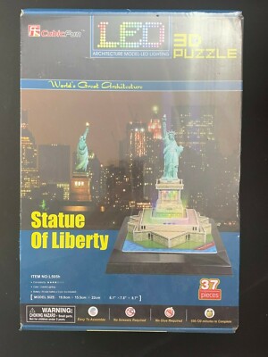 NEW CubicFun New York Statue of Liberty 3D LED Lighted Puzzle Model age 14+