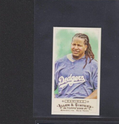 2009 TOPPS ALLEN & GINTER MINI MISSING CARD NUMBER PARALLEL 17 MANNY RAMIREZ /50