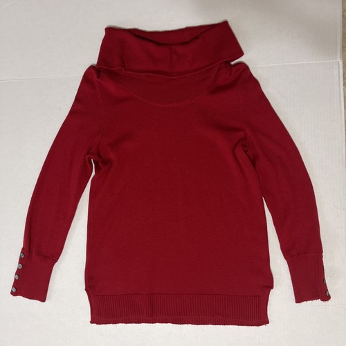 Suéter suave túnica roja de mujer Lauren Ralph Lauren manga larga cuello capucha talla M - Imagen 2 de 17