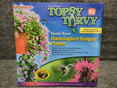 TOPSY TURVY Upside Down Hummingbird Hangout Planter As Seen On TV