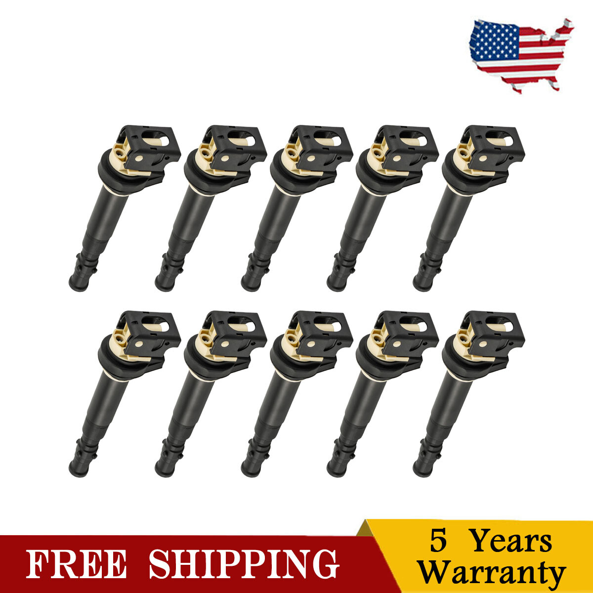10-Pack Ignition Coil Set for 2006-2010 BMW M5 M6 5.0L V10 UF572