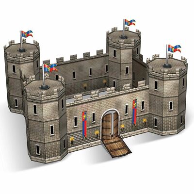 3D MITTELALTERLICHE BURG TISCHDEKO MITTELALTER RITTER PARTY DEKO - 46 CM
