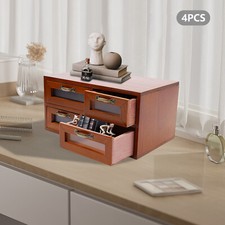 Vintage Small Wooden Desktop Storage Box Draw...