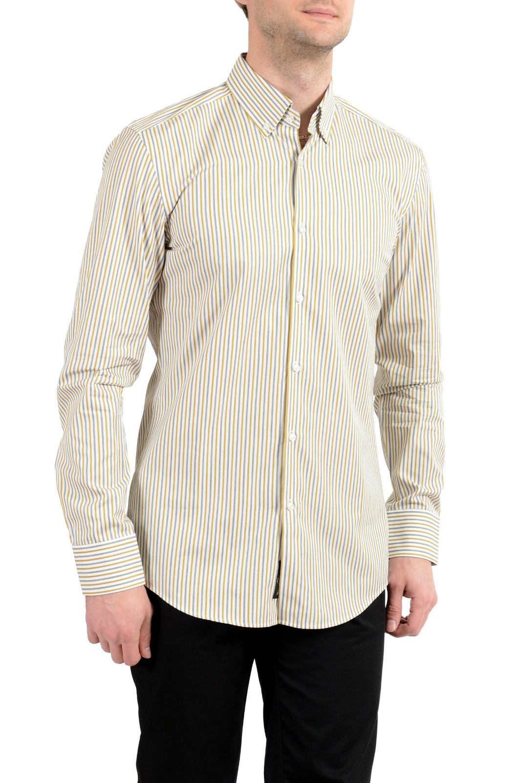 Hugo Boss Jans Мужская тонкая рубашка в полоску с длинным рукавом US 1575 IT 40 12790₽