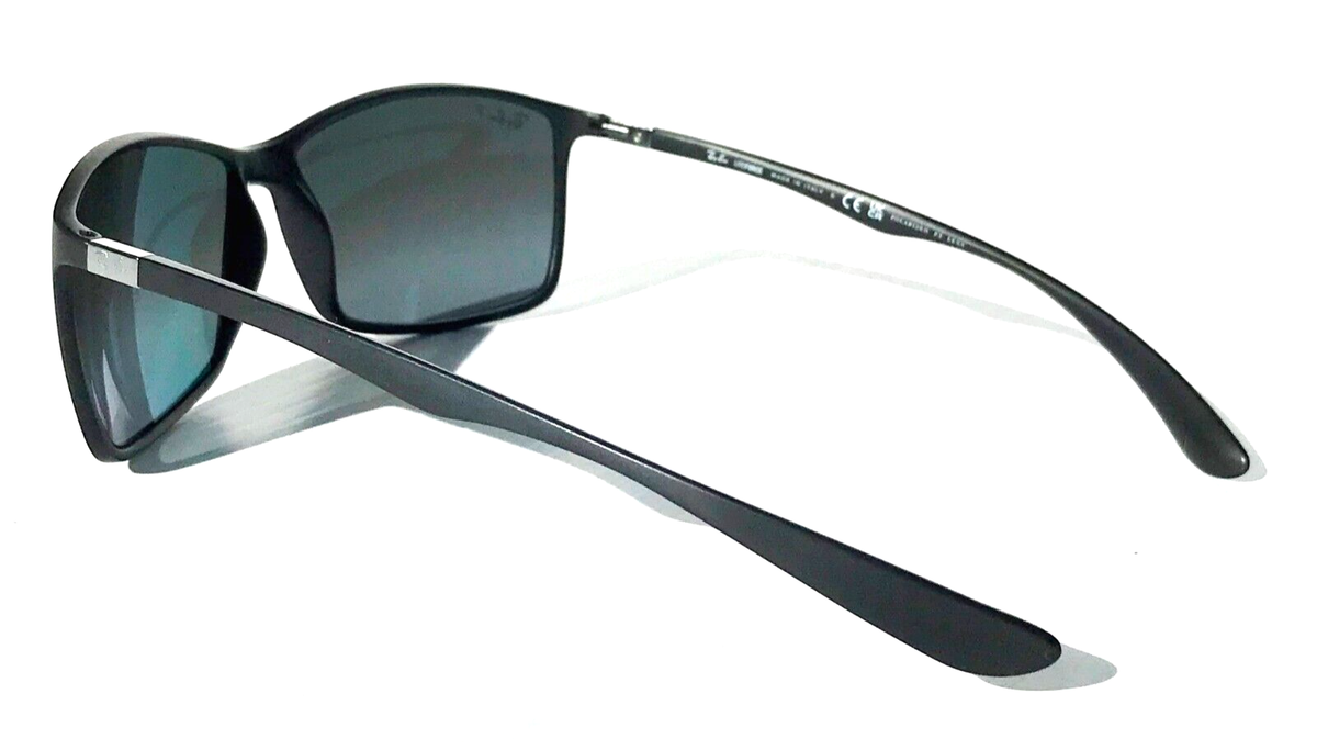 RAY BAN Matte Black POLARIZED Silver Mirror LITEFORCE Sunglass