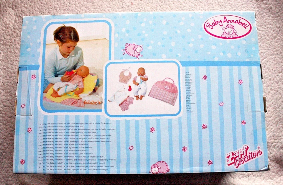 BABY ANNABELL, MY FIRST SERIES. 2004 ZAPF CREATION, RETIRED! BRAND NEW IN BOX OS - Imagen 2 de 3