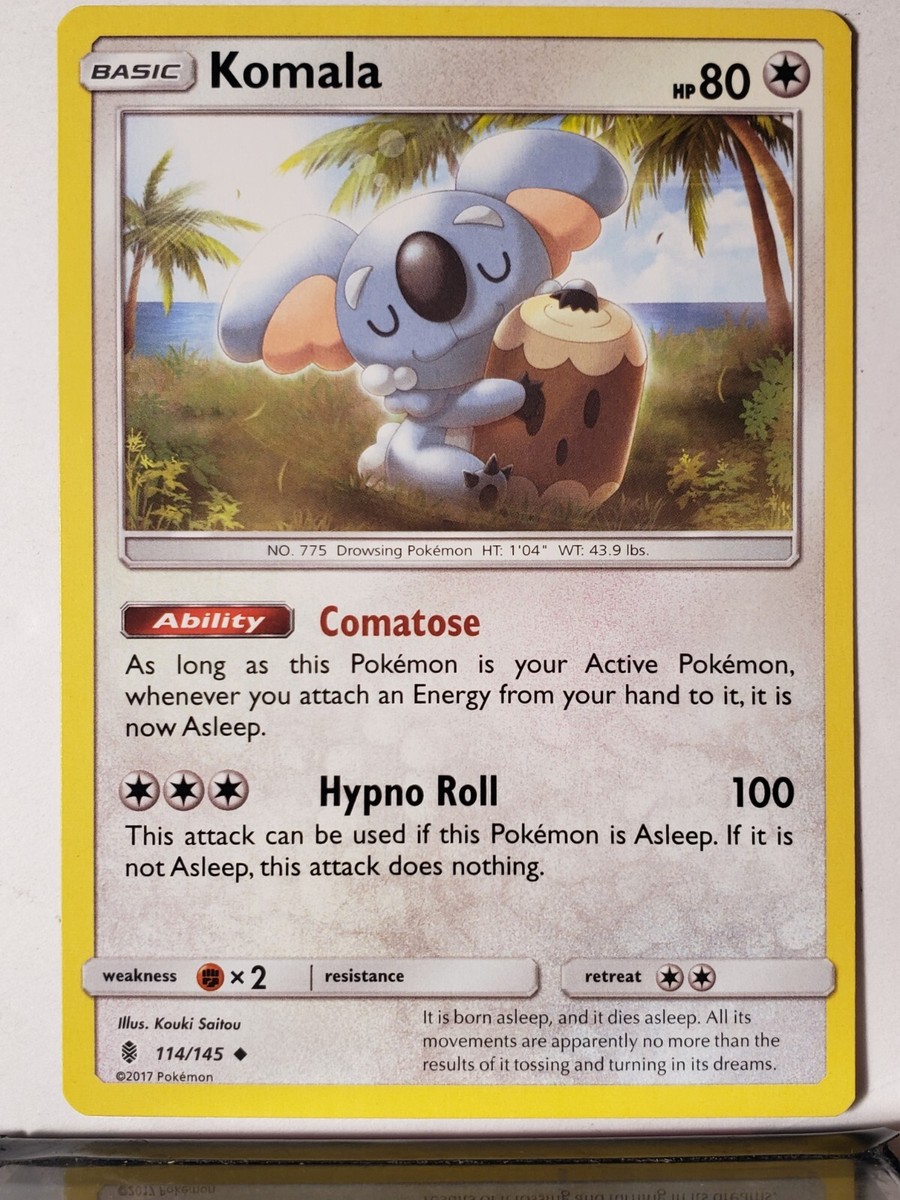 Komala 114/145 VLP / NM Guardians Rising Sun Moon Pokemon