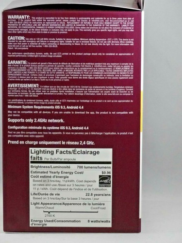 NEW Feit Electric Smart BR30 LED WiFi Bulb, 2700K Soft White, Dimmable - Picture 4 of 5