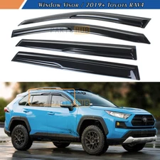 For 2019-2025 Toyota RAV4 JDM 3D Wavy Mugen Style Window Visors Rain Guards Vent