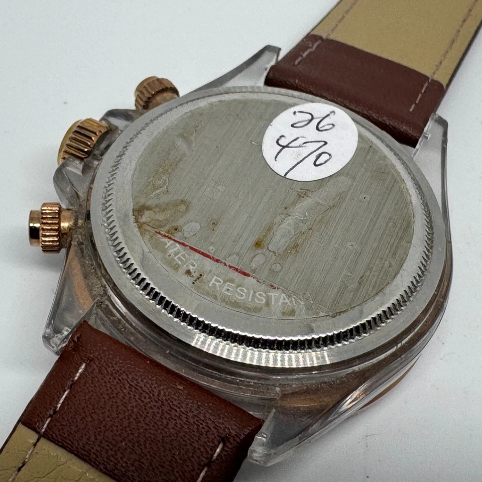 ToyWatch Reloj de Cuarzo Hombre Plástico Transparente Cronógrafo Cuero Analógico Batería Nueva Foto 4 de 4