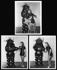 FORBIDDEN PLANET Robby the Robot ANNE FRANCIS Lot of 3 GLAMOUR PUBLICITY PHOTOS