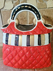 David's Cookies Black Gold Red White Purse Cookie Jar — photo 2