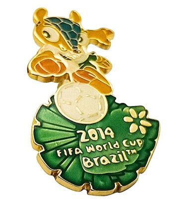 2014 FIFA World Cup Brasil Mascot Lapel Pin Set 5 football Soccer