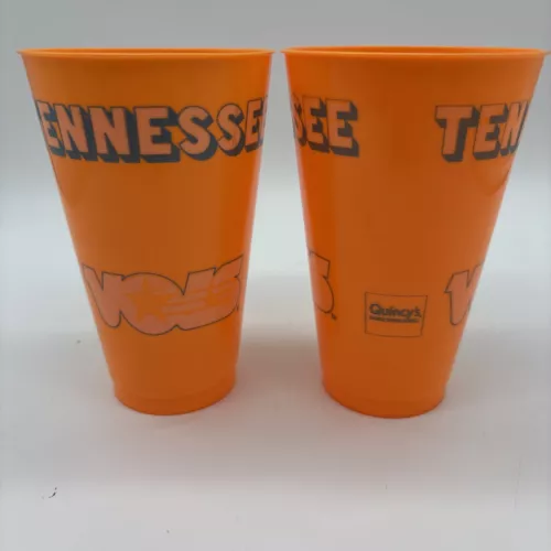 Lot Of 2 Vintage Tennessee Volunteers Vols Orange Souvenir Cups Quincy’s