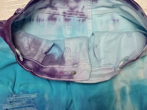 Art Class Girls Tie Dye Jean Denim Shirts Blue Purple Size 14 Adjustable Waist - Picture 7 of 7