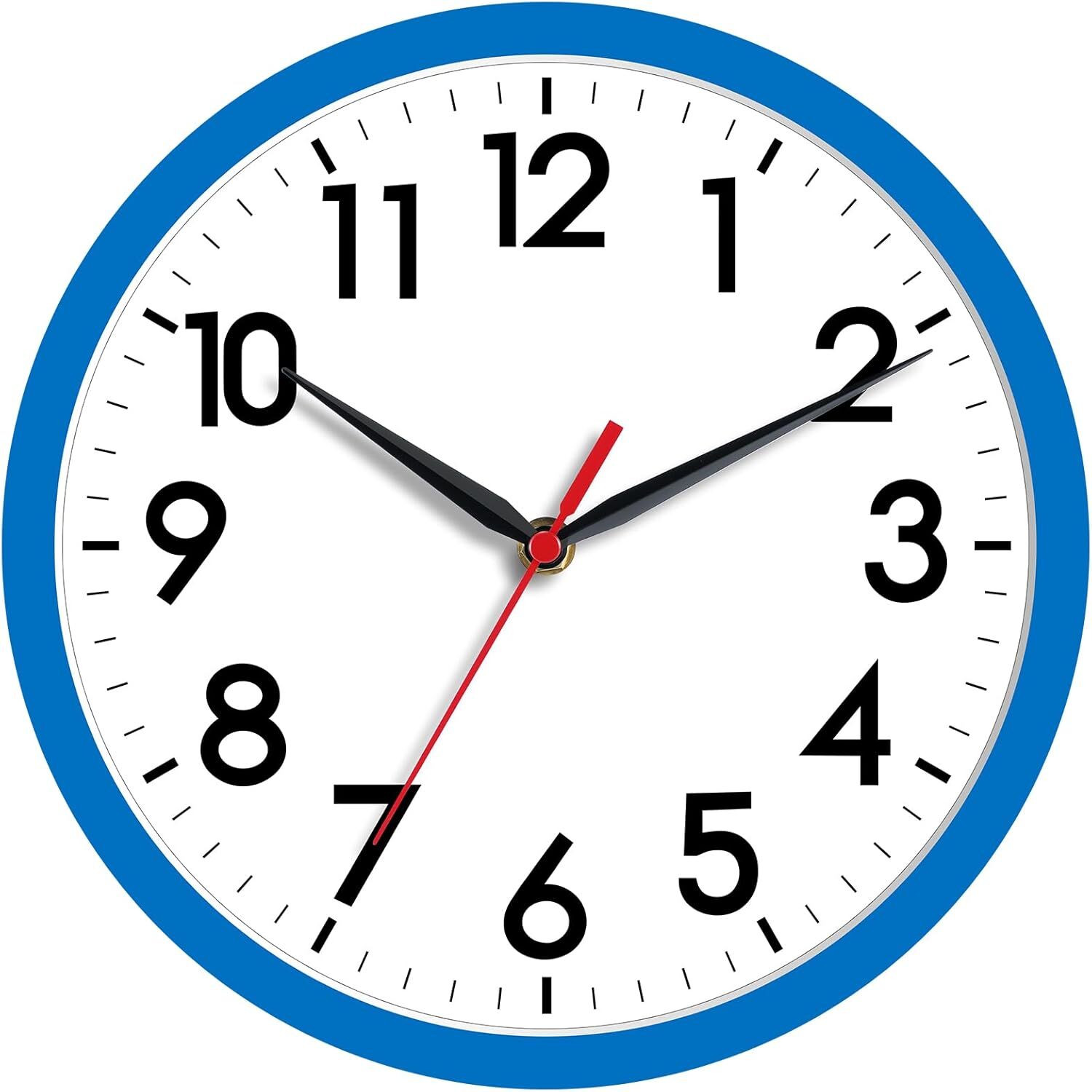 Wall Clock Silent Non-Ticking Modern Clock Battery Operated 8 Inch Small Classic