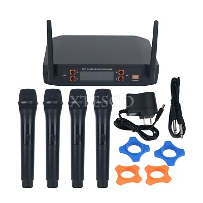 K-8 Professional Cordless Microphone Pro Wireless Microphone System with 4 Mics
