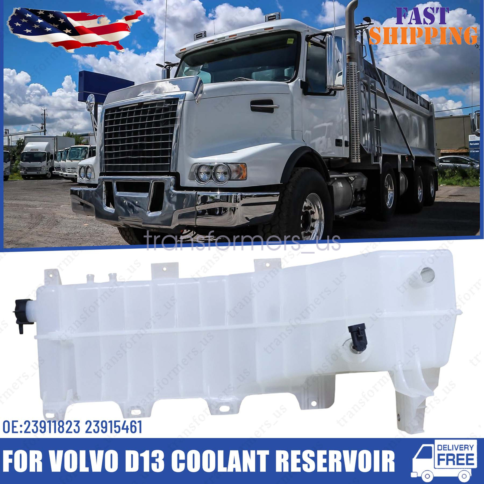 New Coolant Reservoir for Volvo D13 - Part Numbers 23911823 23915461 23059017