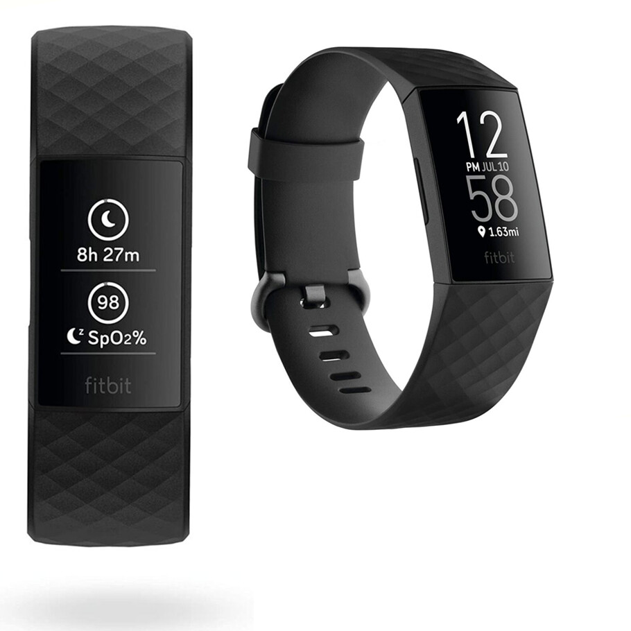 Fitbit Charge 4 GPS Fitness Tracker with Heart Rate Monitor - Black, Sizes S & L-image
