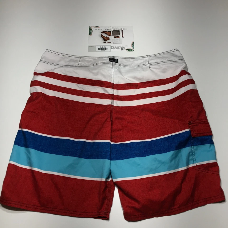 Bañador O'Neill para hombre talla 40 rojo blanco azul sin forro bolsillo lateral pantalones cortos Foto 2 de 4