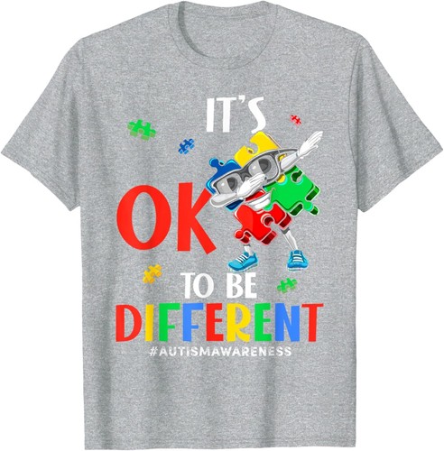 It's OK To Be Different Dabbing Puzzle Autism Awareness Kids T-Shirt Hoodie - Picture 8 of 18