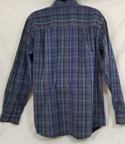 Synrgy Men's Multi Color Plaid Button Front Long Sleeve Cotton Shirt Sz XL Tall - Picture 3 of 6