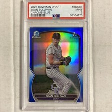 2023 Bowman Draft Chrome Blue Refractor Sean Sullivan ROOKIE 54/150 PSA 9 DR