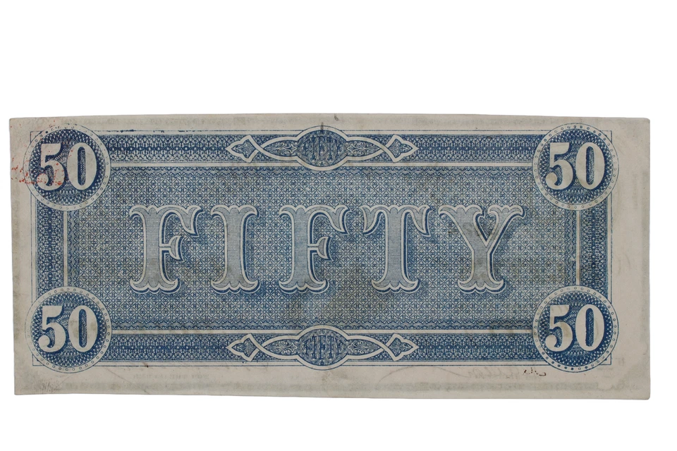 1864 Confederate State of America $ 50 Dollars Currency Banknote, AU-UNC - Image 4 of 4