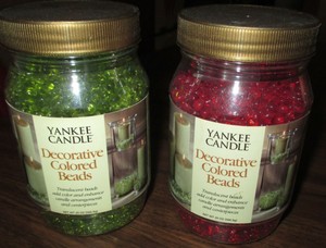 2 20 Oz Jars Of Yankee Candle Decorative Colored Beads Decorating