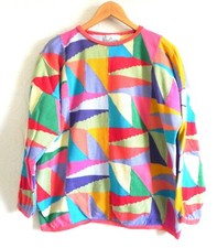 Millma Handloomed 100 Pima Cotton Paneled Multi-Color Long Sleeve Boxy Size M