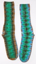 Kid's Tie Dye Bamboo Socks Green DNA Tye Die Youth Socks Hippie art boho