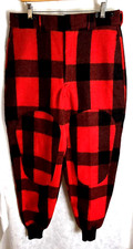 Vtg 70's Woolrich Red  Black Buffalo Plaid Wool Pants Hunting Made USA 34x31